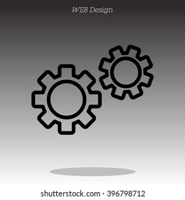 Web line icon. Gears