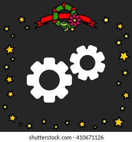 Web line icon. Gears