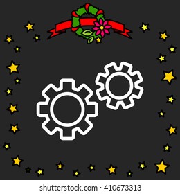 Web line icon. Gears
