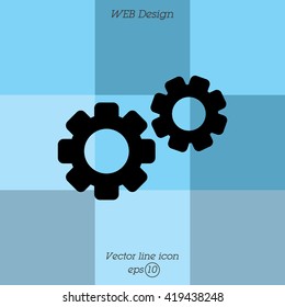 Web line icon. Gears