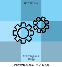Web line icon. Gears