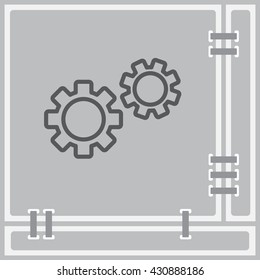 Web line icon. Gears
