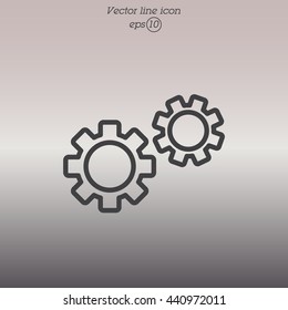 Web line icon. Gears