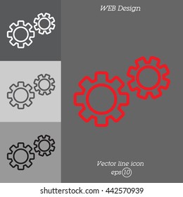 Web line icon. Gears