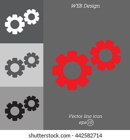 Web line icon. Gears