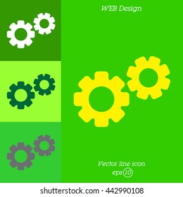 Web line icon. Gears