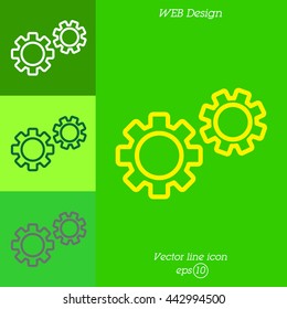 Web line icon. Gears