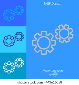 Web line icon. Gears