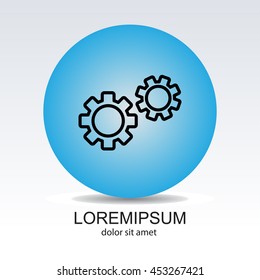 Web line icon. Gears