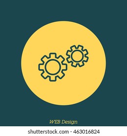 Web line icon. Gears