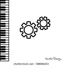 Web line icon. Gears