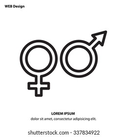 Web line icon. Gender symbol, Symbols of men and women
