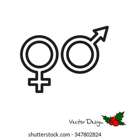 Web line icon. Gender symbol, Symbols of men and women