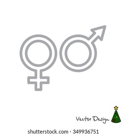 Web line icon. Gender symbol, Symbols of men and women