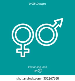 Web line icon. Gender symbol, Symbols of men and women
