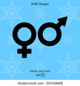 Web line icon. Gender symbol, Symbols of men and women