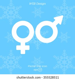 Web line icon. Gender symbol, Symbols of men and women