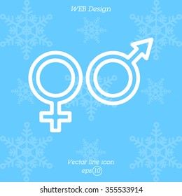 Web line icon. Gender symbol, Symbols of men and women
