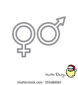 Web line icon. Gender symbol, Symbols of men and women