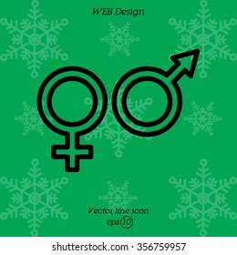 Web line icon. Gender symbol, Symbols of men and women