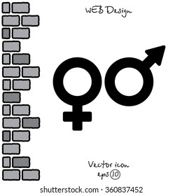 Web line icon. Gender symbol, Symbols of men and women