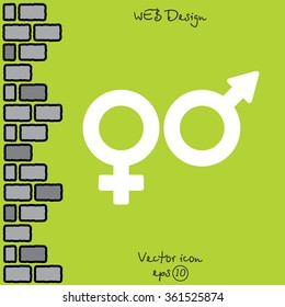 Web line icon. Gender symbol, Symbols of men and women