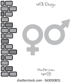 Web line icon. Gender symbol, Symbols of men and women