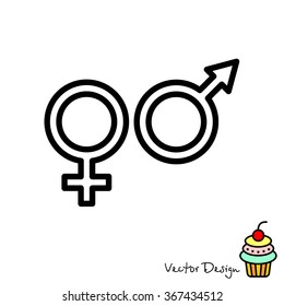 Web line icon. Gender symbol, Symbols of men and women