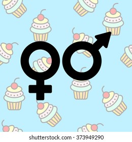 Web line icon. Gender symbol, Symbols of men and women