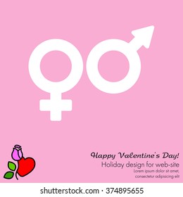 Web line icon. Gender symbol, Symbols of men and women