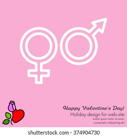 Web line icon. Gender symbol, Symbols of men and women