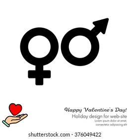 Web line icon. Gender symbol, Symbols of men and women