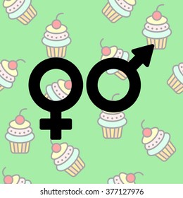 Web line icon. Gender symbol, Symbols of men and women