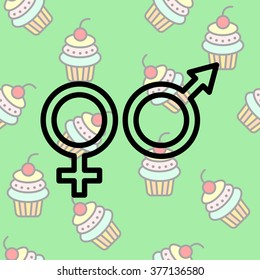 Web line icon. Gender symbol, Symbols of men and women