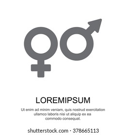 Web line icon. Gender symbol, Symbols of men and women
