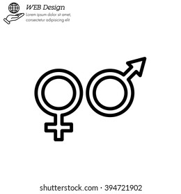Web line icon. Gender symbol, Symbols of men and women