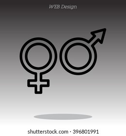 Web line icon. Gender symbol, Symbols of men and women