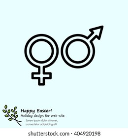 Web line icon. Gender symbol, Symbols of men and women