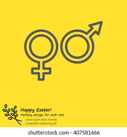 Web line icon. Gender symbol, Symbols of men and women