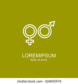Web line icon. Gender symbol, Symbols of men and women