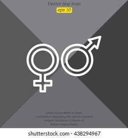 Web line icon. Gender symbol, Symbols of men and women
