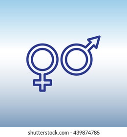 Web line icon. Gender symbol, Symbols of men and women