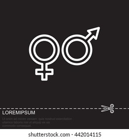 Web line icon. Gender symbol, Symbols of men and women