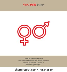 Web line icon. Gender symbol, Symbols of men and women