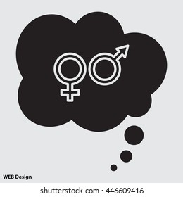 Web line icon. Gender symbol, Symbols of men and women