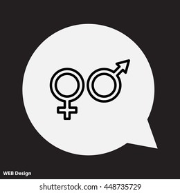 Web line icon. Gender symbol, Symbols of men and women