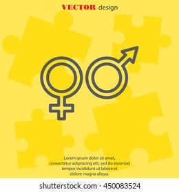 Web line icon. Gender symbol, Symbols of men and women