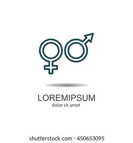 Web line icon. Gender symbol, Symbols of men and women