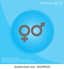 Web line icon. Gender symbol, Symbols of men and women