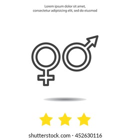 Web line icon. Gender symbol, Symbols of men and women